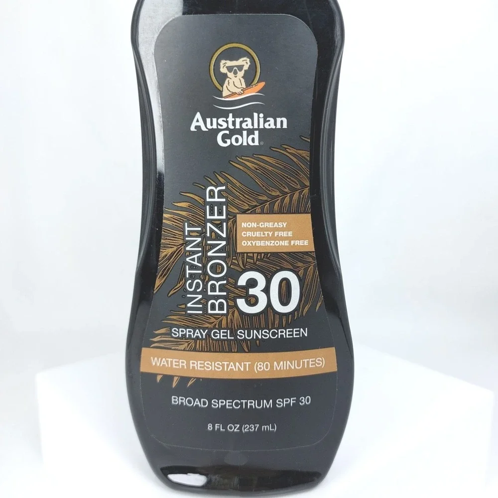 Australian Gold Instant Bronzer SPF 30 Spray Gel Sunscreen‎ 8 oz. EXP 10/24